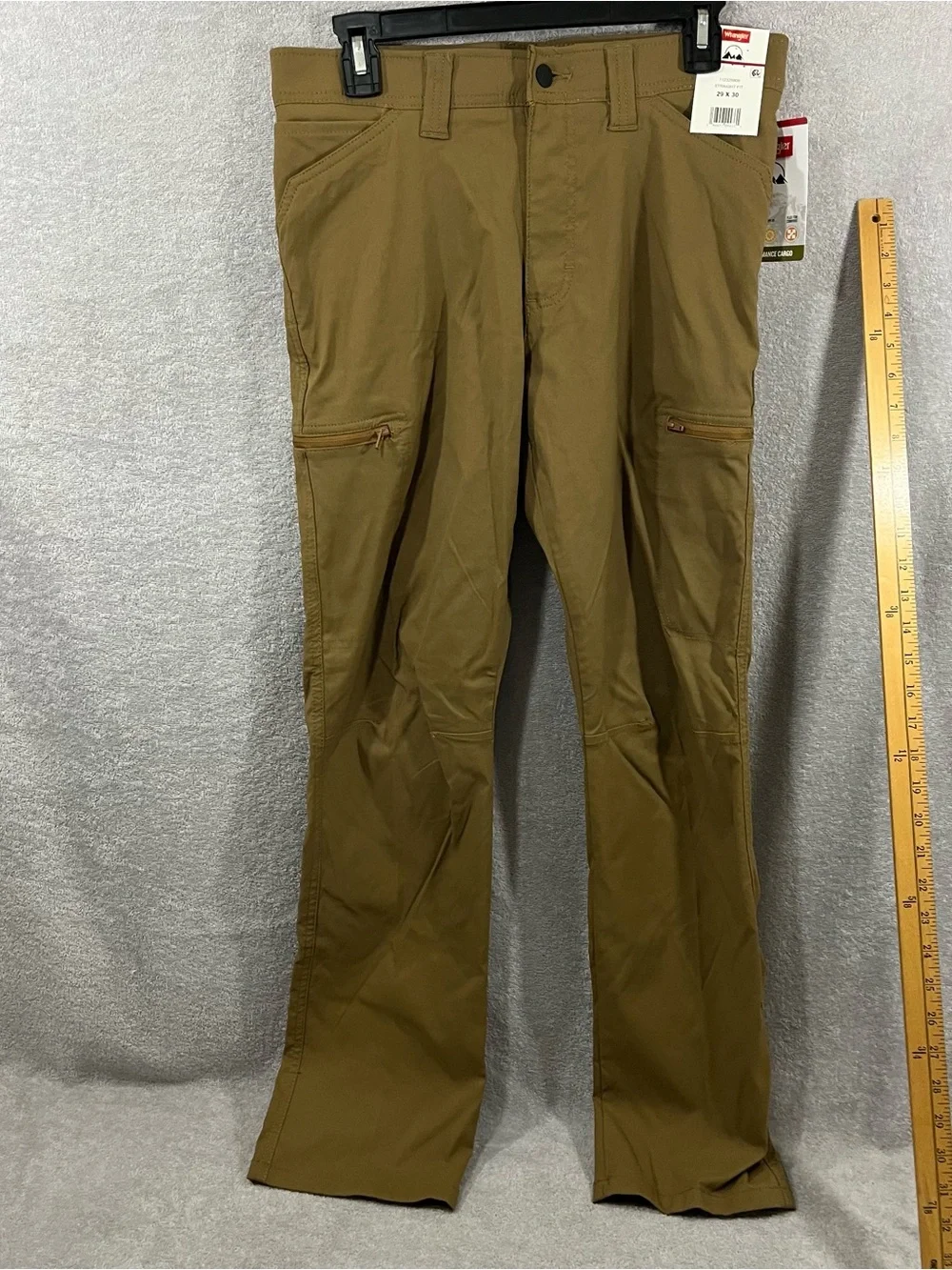 Wrangler All Terrain Cargo Mens 29x30 Brown Straight Fit Utility Pants